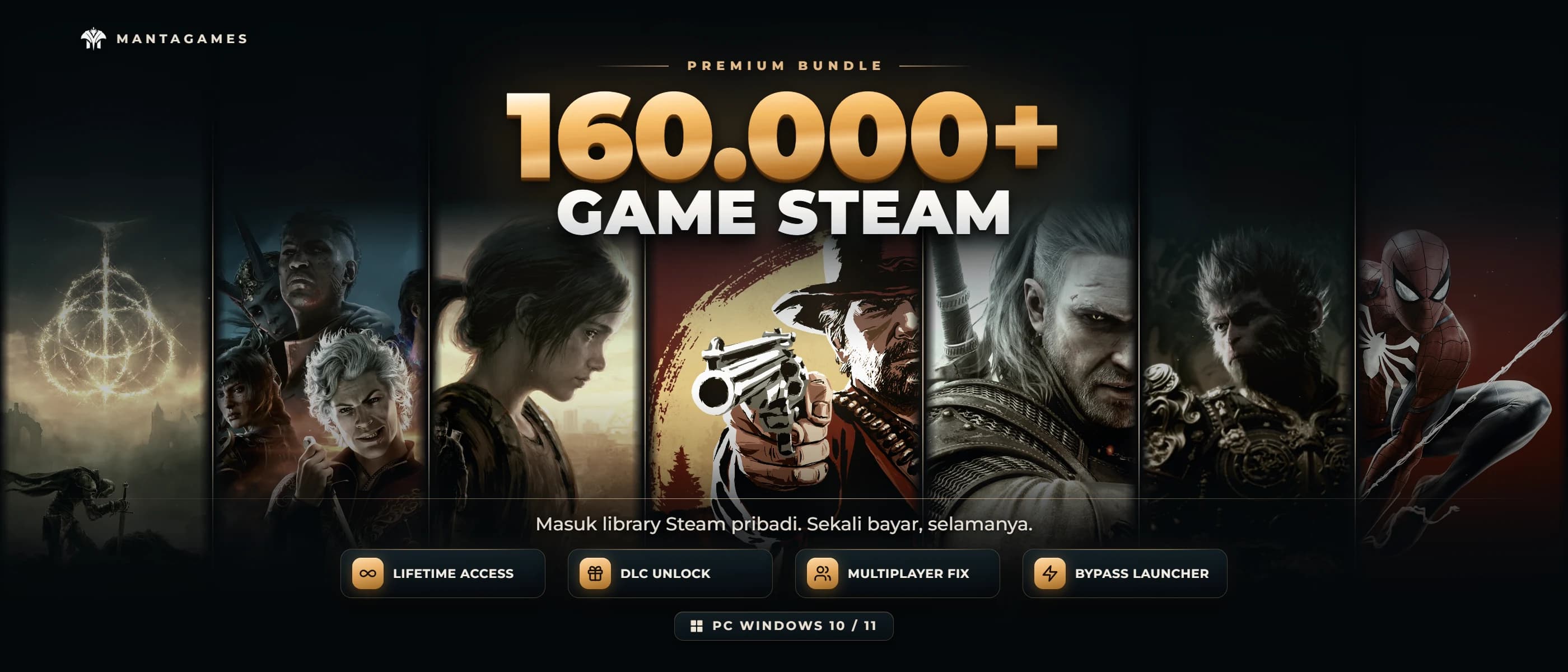 Premium Bundle: 160.000+ game Steam masuk ke library Steam pribadi, sekali bayar selamanya